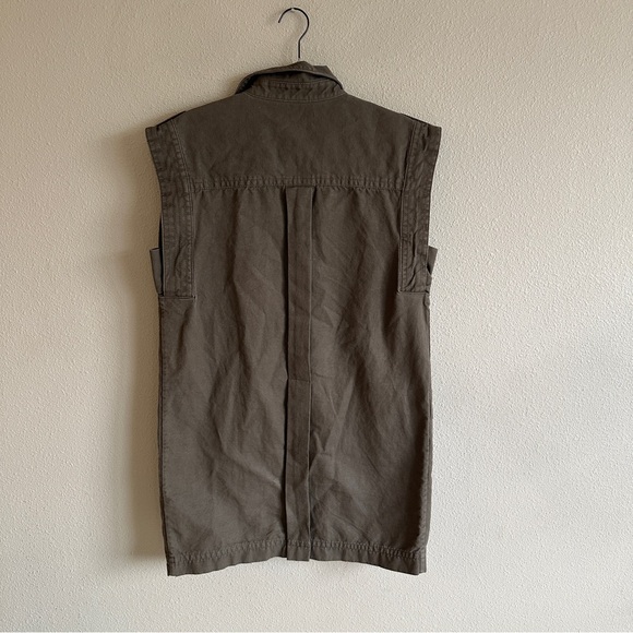 Banana Republic Olive Utility Canvas Shirt Dress Medium - Picture 8 of 10